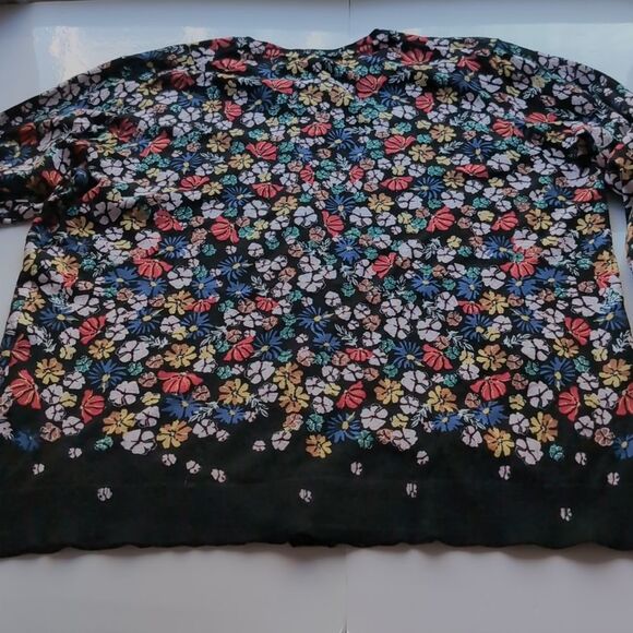NWT Karen Scott Multicolor Floral Field Flowers Cardigan M - Picture 6 of 8